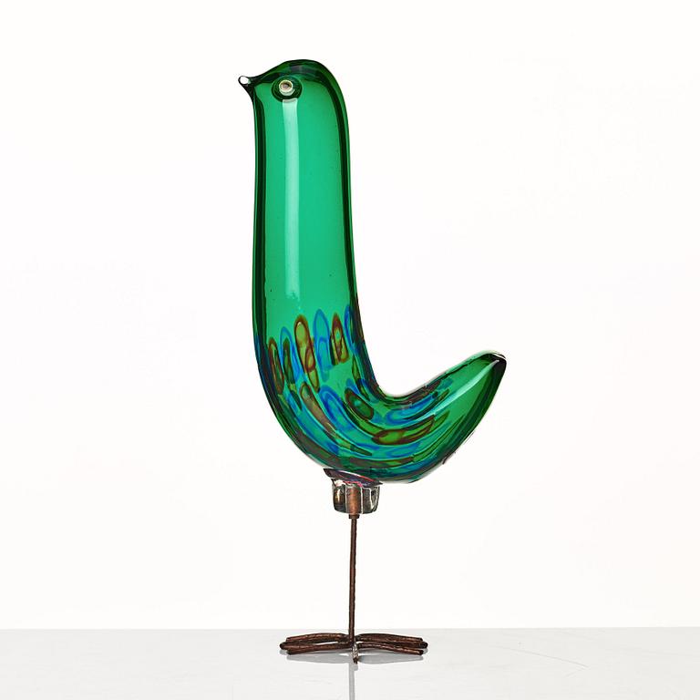 Alessandro Pianon, a "Pulcino" glass sculpture of a bird, Vistosi, Murano, Italy 1960's.