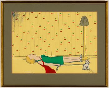 Marie-Louise Ekman, silkscreen, 1973, signed and numbered 34/60.