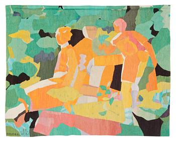 118. TAPESTRY. "Utflykt". Tapestry weave. 157,5 x 198,5 cm. Signed O. NYMAN. BN. KF. EJ.
