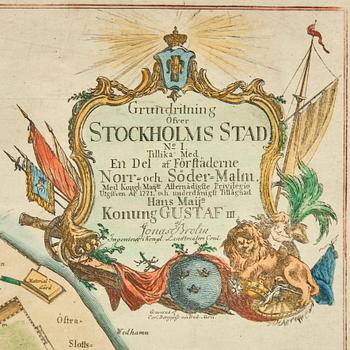 Jonas Brolin, karta, Stockholms Stad, 1771.