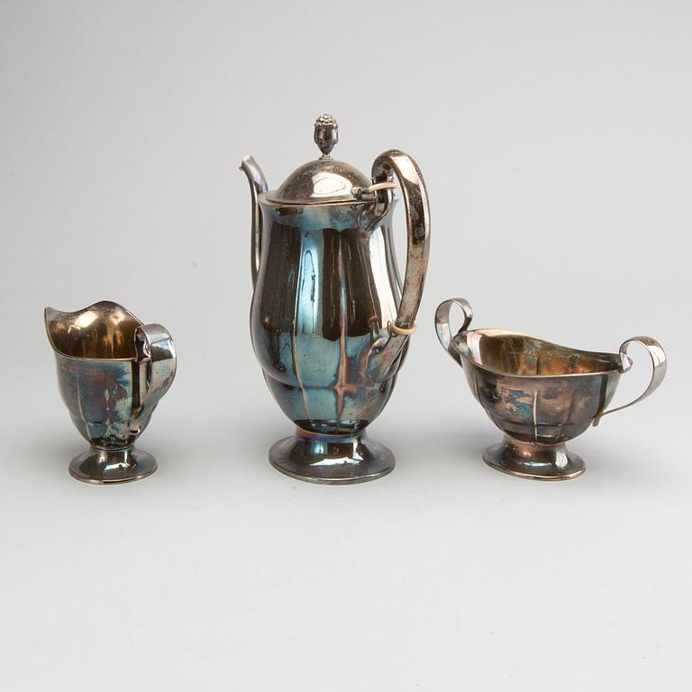 GAB, kaffeservis 3 dlr silver Stockholm 1927, 1933, Stockholm.