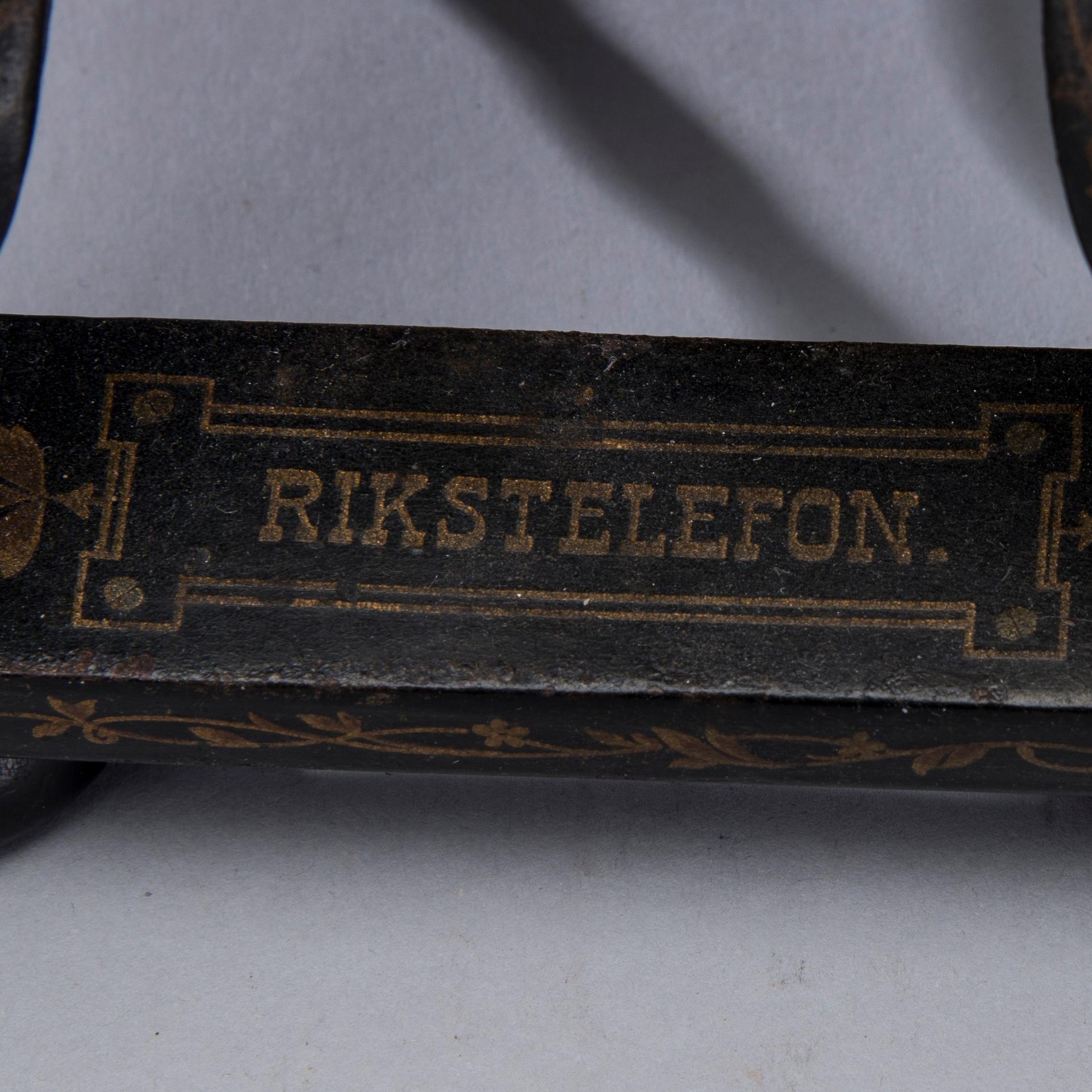 BORDSTELEFON, "Taxen", märkt "Rikstelefon", Ericsson, 1892 års modell.