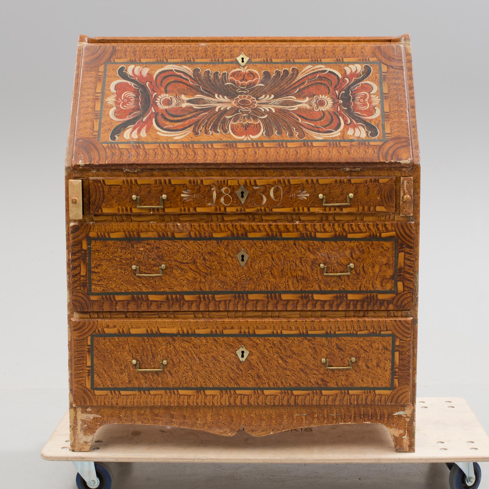 SKRIVSEKRETÄR, 1800-talets första hälft. Daterad 1839.