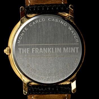 ARMBANDSUR samt RING, The Franklin Mint, sterlingsilver, onyx samt en fasettslipad liten diamant, 1900-tal. Vikt 45 g.