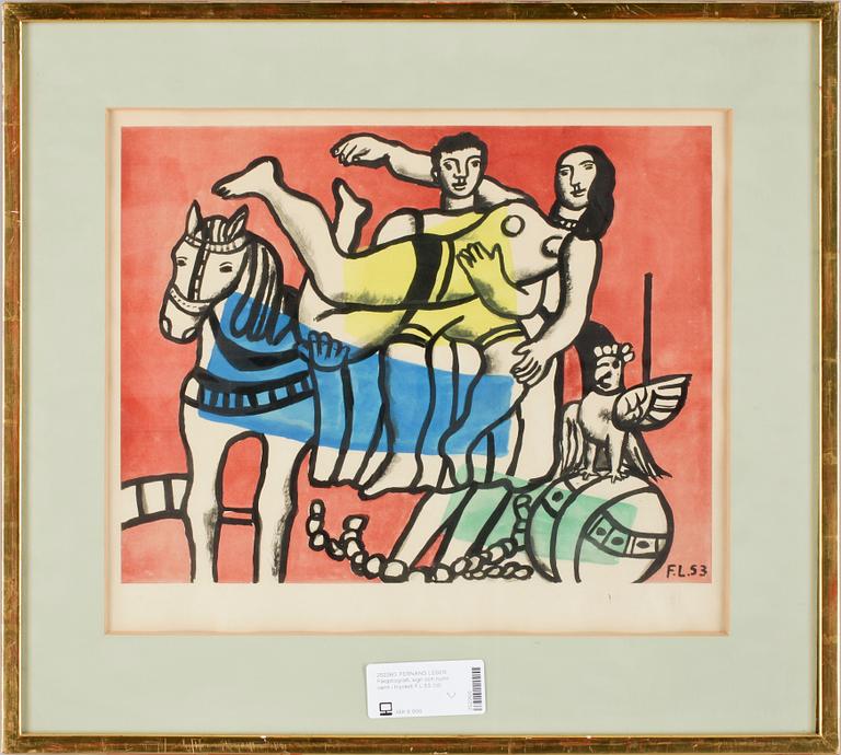 FERNAND LÉGER. Färglitografi, sign och numr samt i trycket F.L.53.
