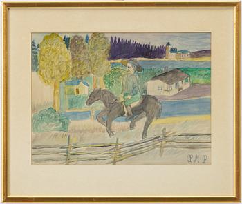Primus Mortimer Pettersson, On horseback.