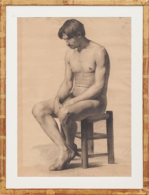 OKÄND KONSTNÄR, kolteckning, signerad, omkring sekelskiftet 18/1900.