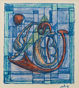 LARS ENGLUND, Chalk drawing, signed and dated -51.