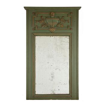 An end of the 19th Century painted Louis XVI style mirror.