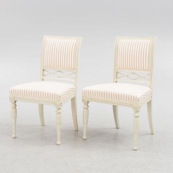 A pair of late Gustavian chairs, Stockholm, late 18th century.