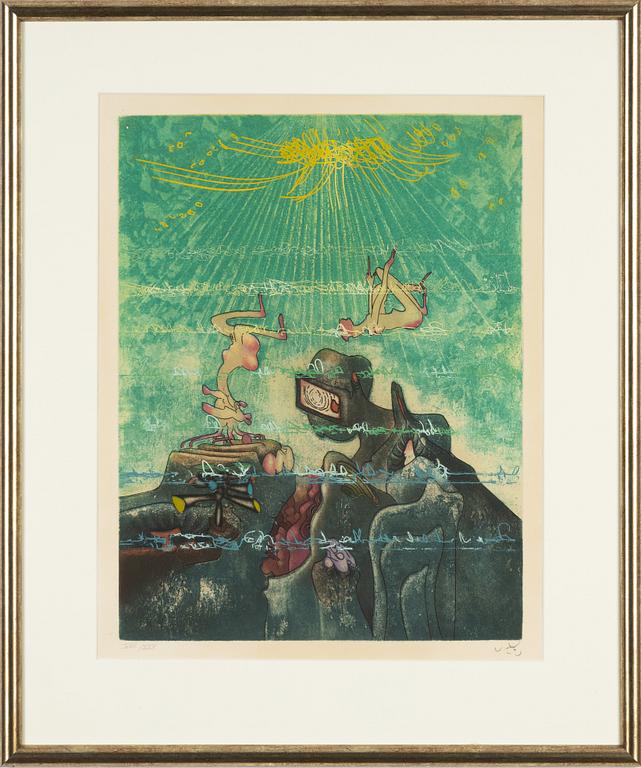 Roberto Matta, färgakvatint, 1974, signerad XXII/XXV.