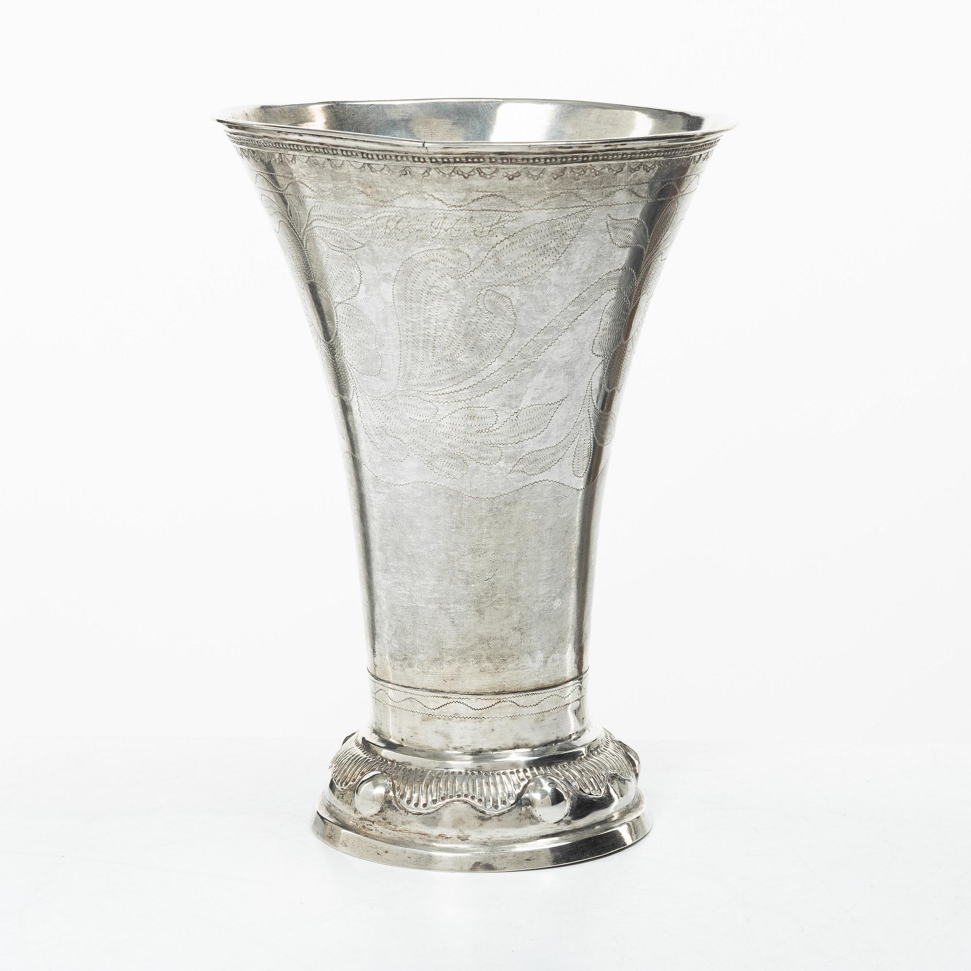 A Swedish silver beaker, mark of Hans Lyberg, Borås 1811.