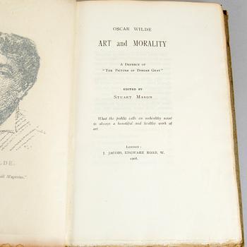 OSCAR WILDE, Art and Morality, a defence of The Picture o Dorian Gray, London 1908.