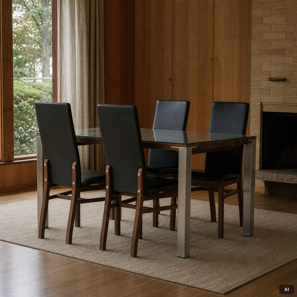 Nissen & Gehl, a five piece dining suite, Naver Collection, Gramrode Möbelfabrik, Denmark.