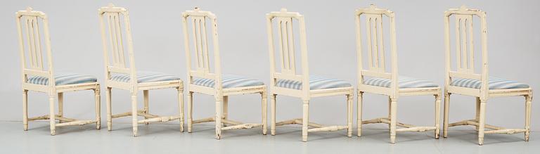 STOLAR, fem stycken. Gustavianska, 1700-talets slut.