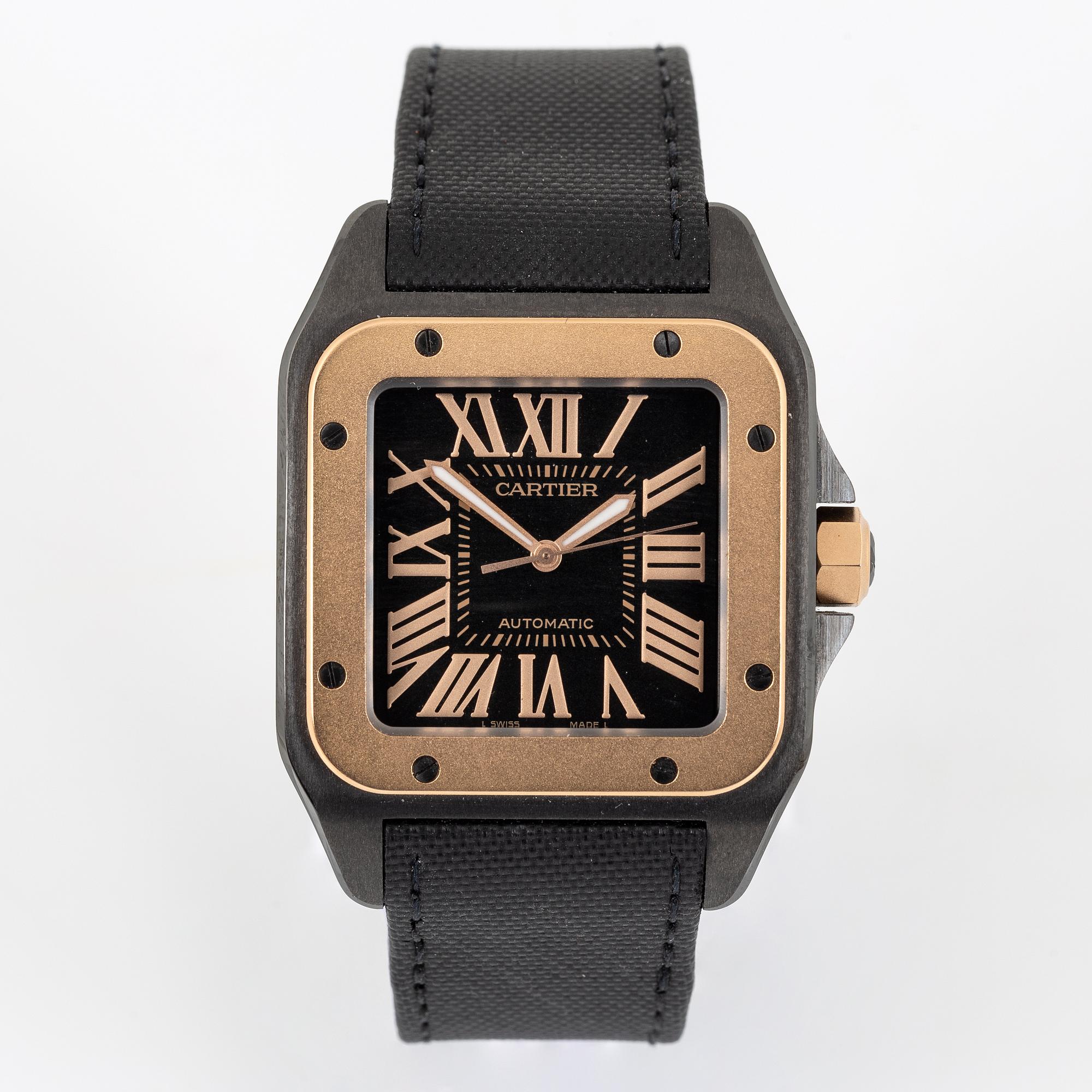 Cartier, Santos, 100, wristwatch, 51,1 x 42,6 mm.