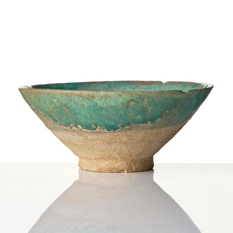 A Kashan pottery bowl, Persia, 13th century.