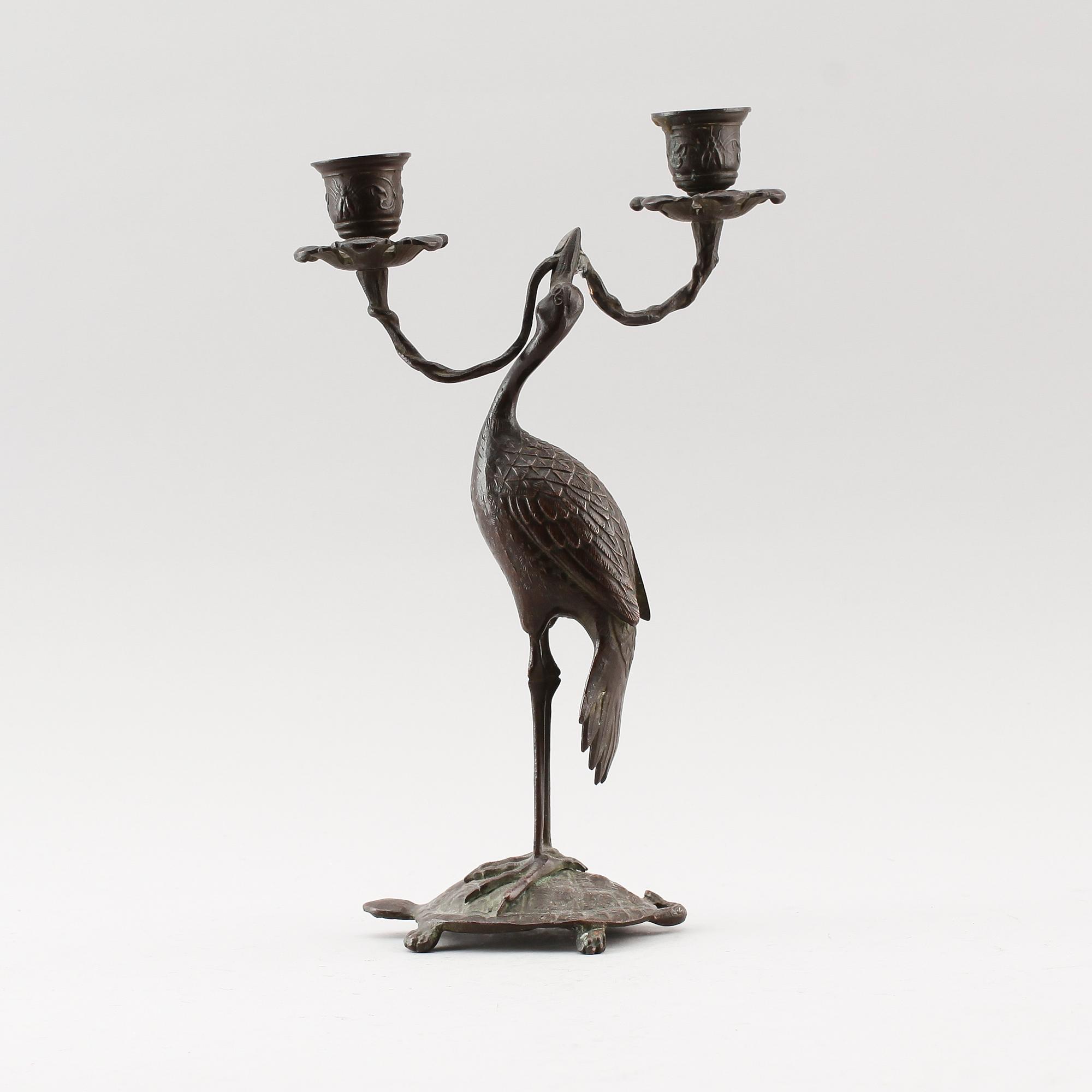 LJUSSTAKE, brons, Kina, 1900-talets andra hälft.