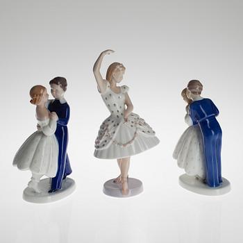 FIGURINER, 3 st, porslin, Bing & Gröndahl, 1900-tal.