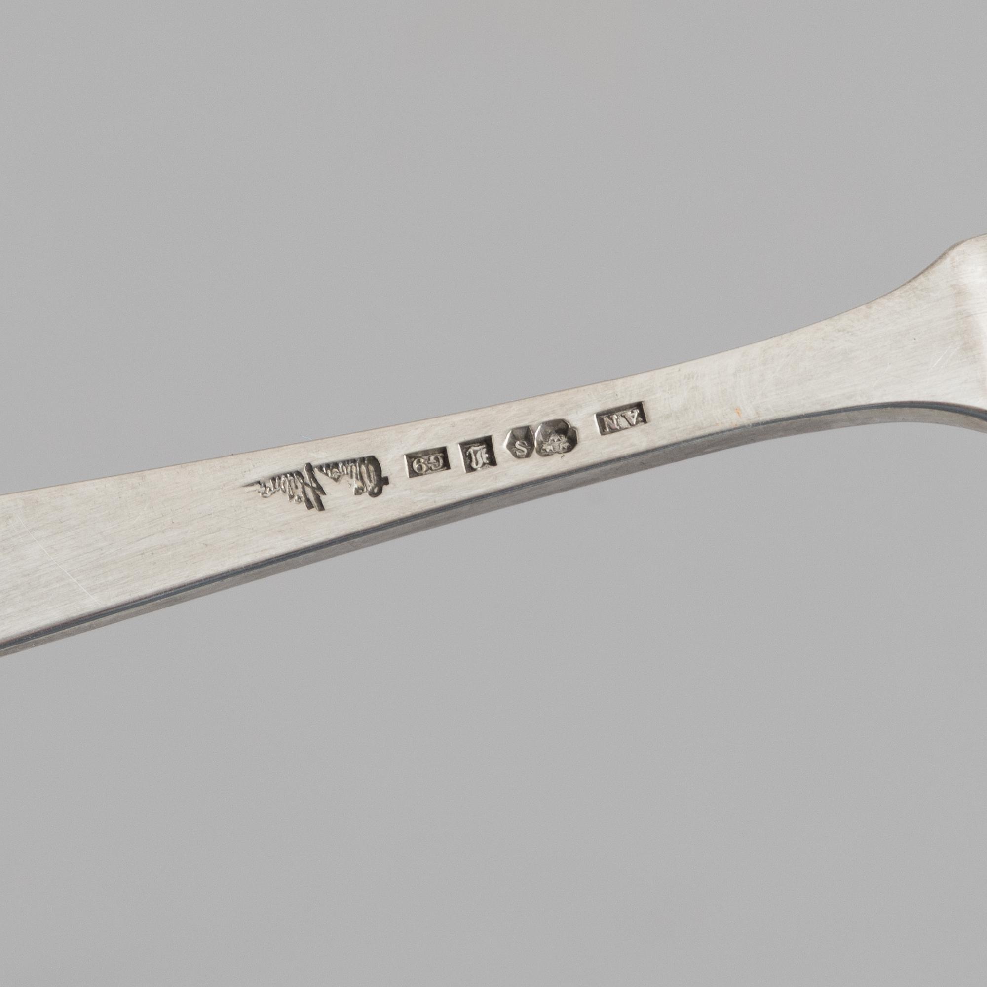 Wiwen Nilsson, butter knives, a pair, silver, Anders Nilsson, Lund 1957.