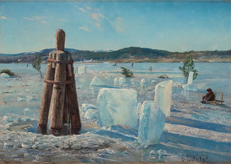 Anshelm Schultzberg, Winter day on the ice.