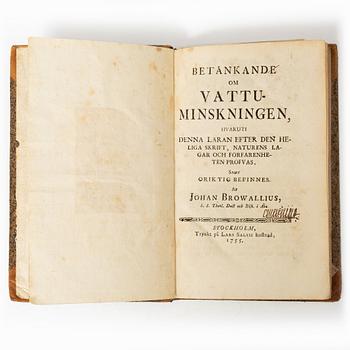 Betänkande om vattu-minskningen, 1755.