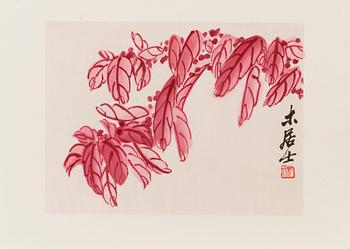 Qi Baishi, after, kokoelma puupiirroksia, Rong Baozhai, päivätty 1953.