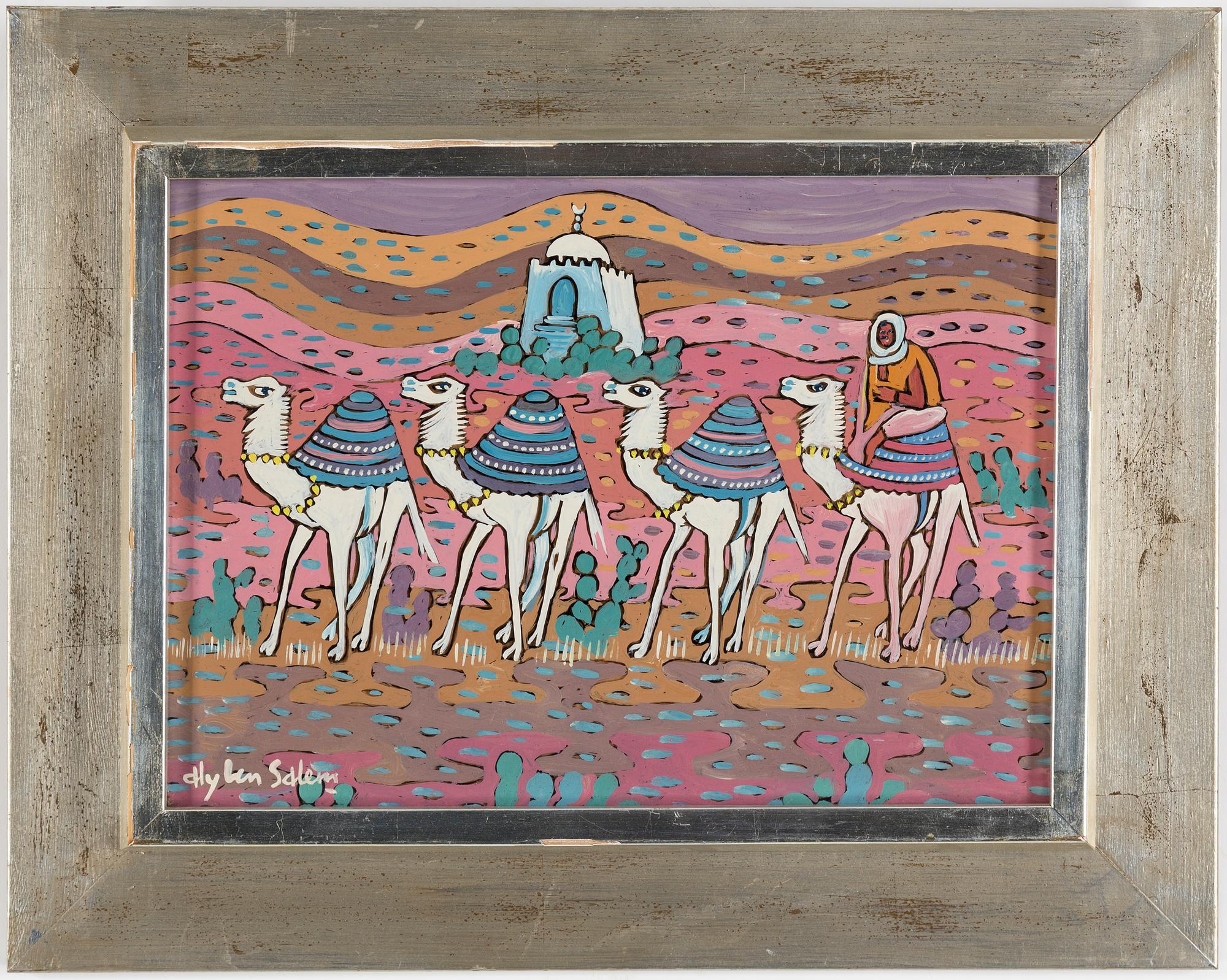 ALY BEN SALEM, mixed media on glass.