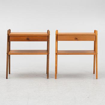 Bedside tables, a pair, teak, 1950s/60s.