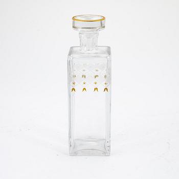 Karaff med propp, glas, "Odelberg junior", Kosta, 1900-tal.