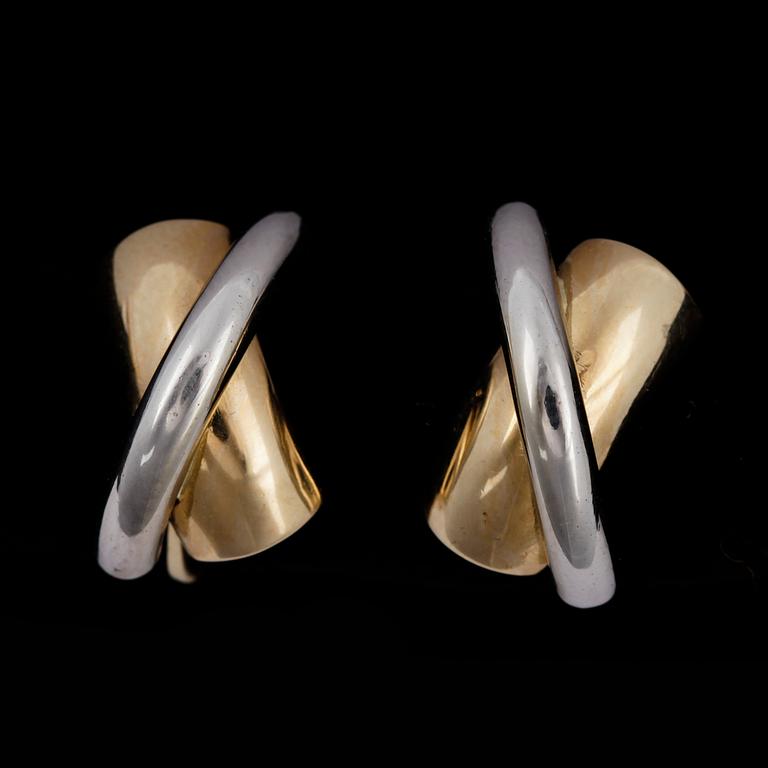 ÖRHÄNGEN, 14k vit- och rött guld. Vikt 3,7g.