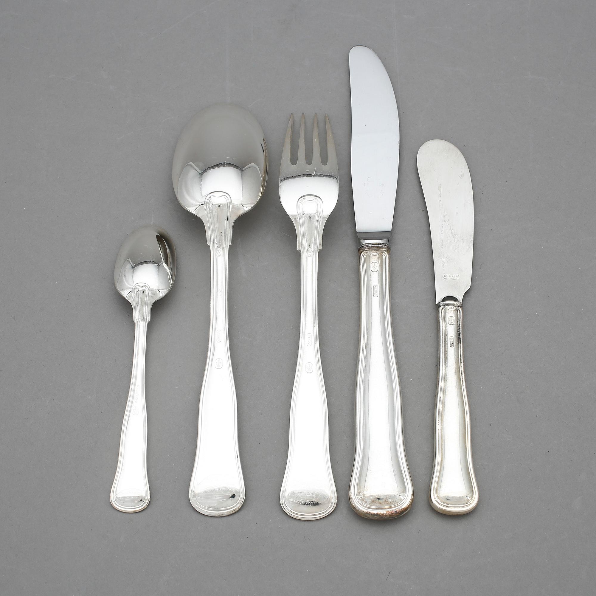 BESTICK, 25 delar, silver, Cohr, Danmark. Total vikt 1065 g.