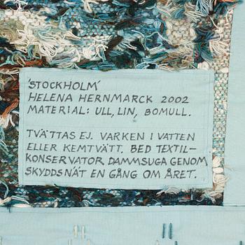 Helena Hernmarck, A TAPESTRY, "Stockholm", a tapestry variant, ca 
163,5 x 171 cm, signed Hernmarck III 2002 (Helena Hernmarck).