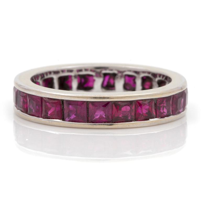 A circa 4.30 ct ruby eternity ring.