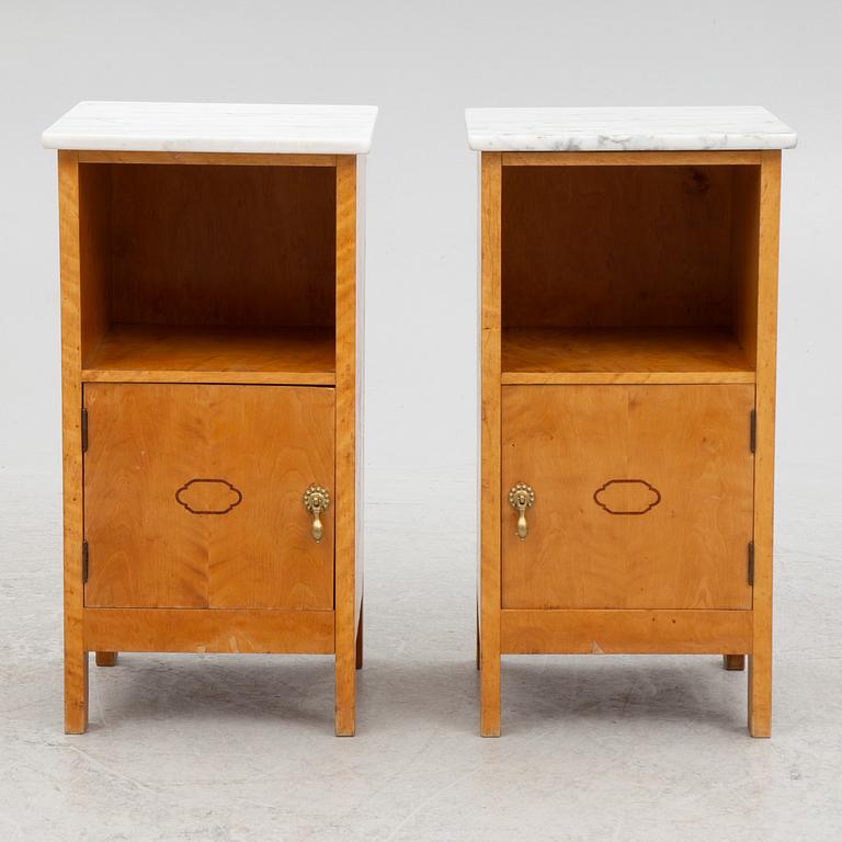A pair of bedside tables, 1910's/20's.