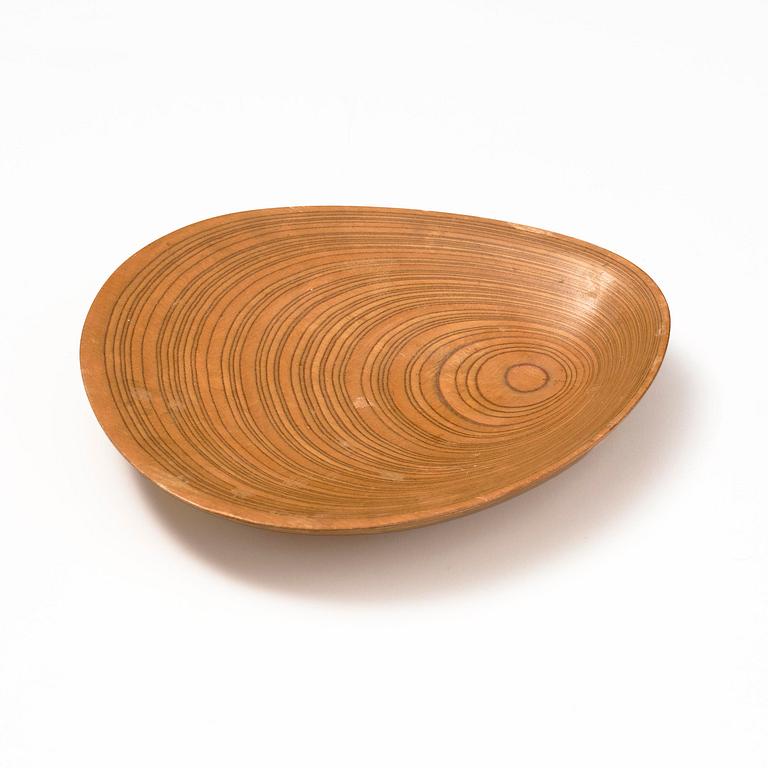 Tapio Wirkkala, a laminated birch dish, Finland, 1950s.