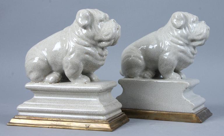 BOKSTÖD, ett par, porslin, 2000-tal.