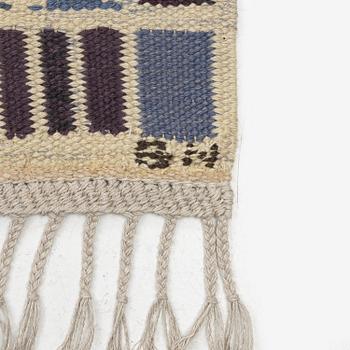 Barbro Nilsson, a runner, 'Salerno blå', flat weave, c. 419 x 122 cm, signed AB MMF.