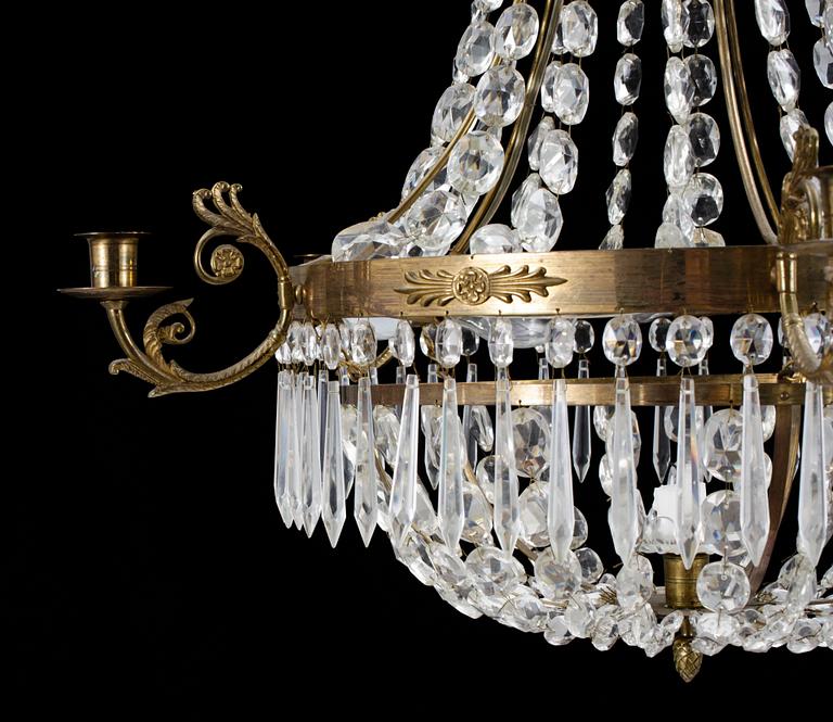 LJUSKRONA, empire stil, 1900-talets första hälft. Höjd: 73 cm.