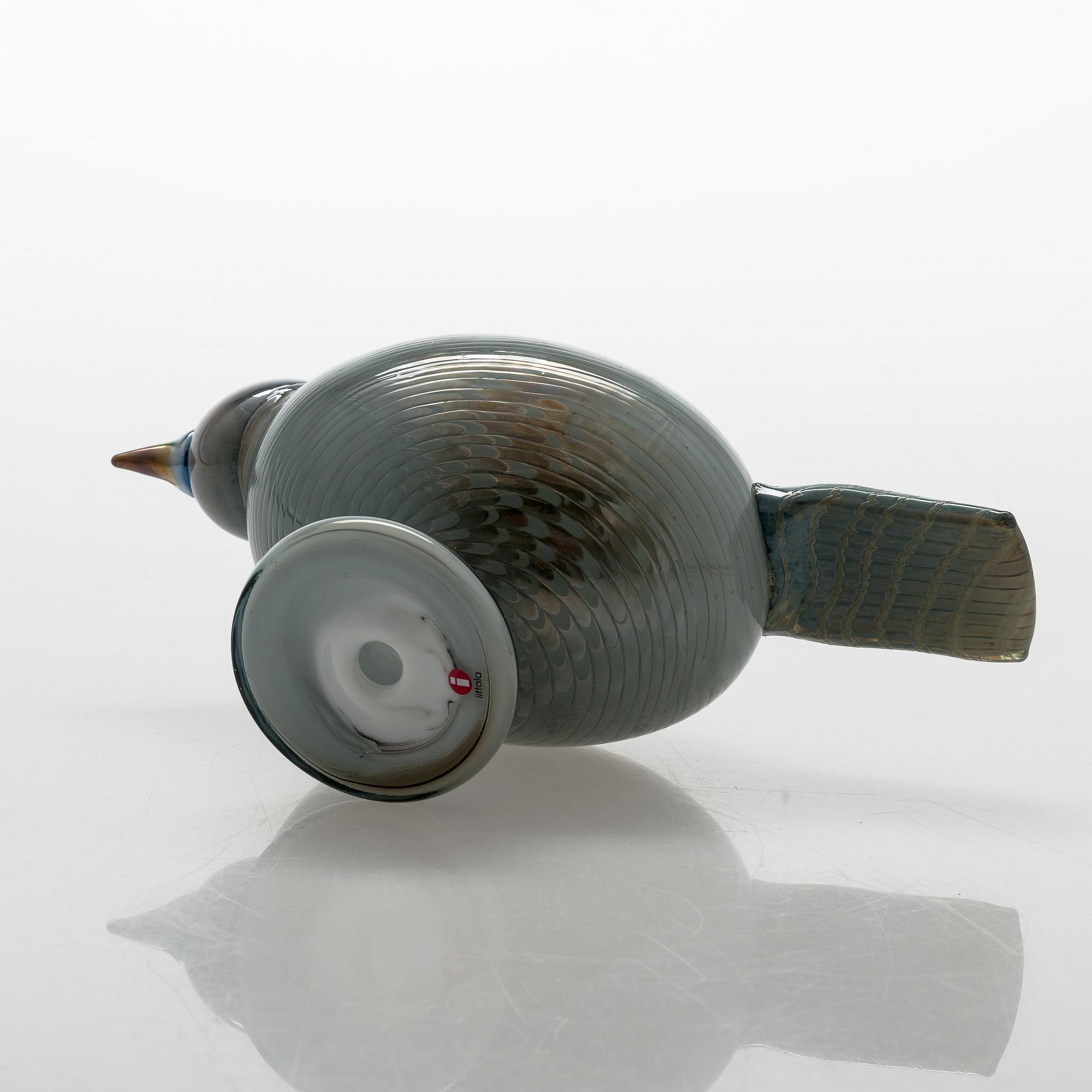  - イッタラ バード Pigeon Pulu oiva toikka  Oiva Toikka, a glass bird, Pigeon (Pulu), signed O. Toikka