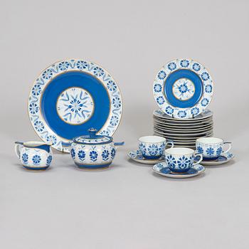 Kaffeservis, 43 delar, "Sinikka", porslin, handmålade, Arabia Finland, 1940-1957.