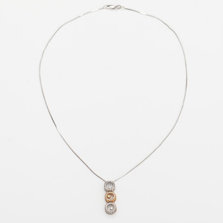 HALSBAND, 14K vit- och gultguld, diamanter ca 0.33 ct tot.