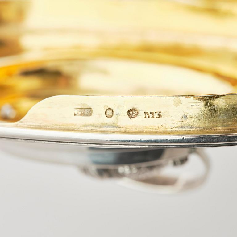 A Swedish early 19th century silver sugar casket, mark of Gustaf Folcker, Stockholm 1818.