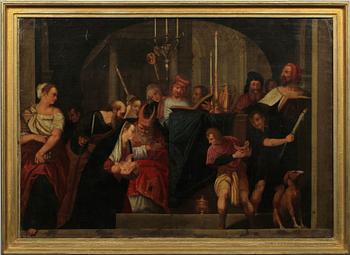 OKÄND KONSTNÄR, flamländsk skola, olja på duk, 1700-tal.