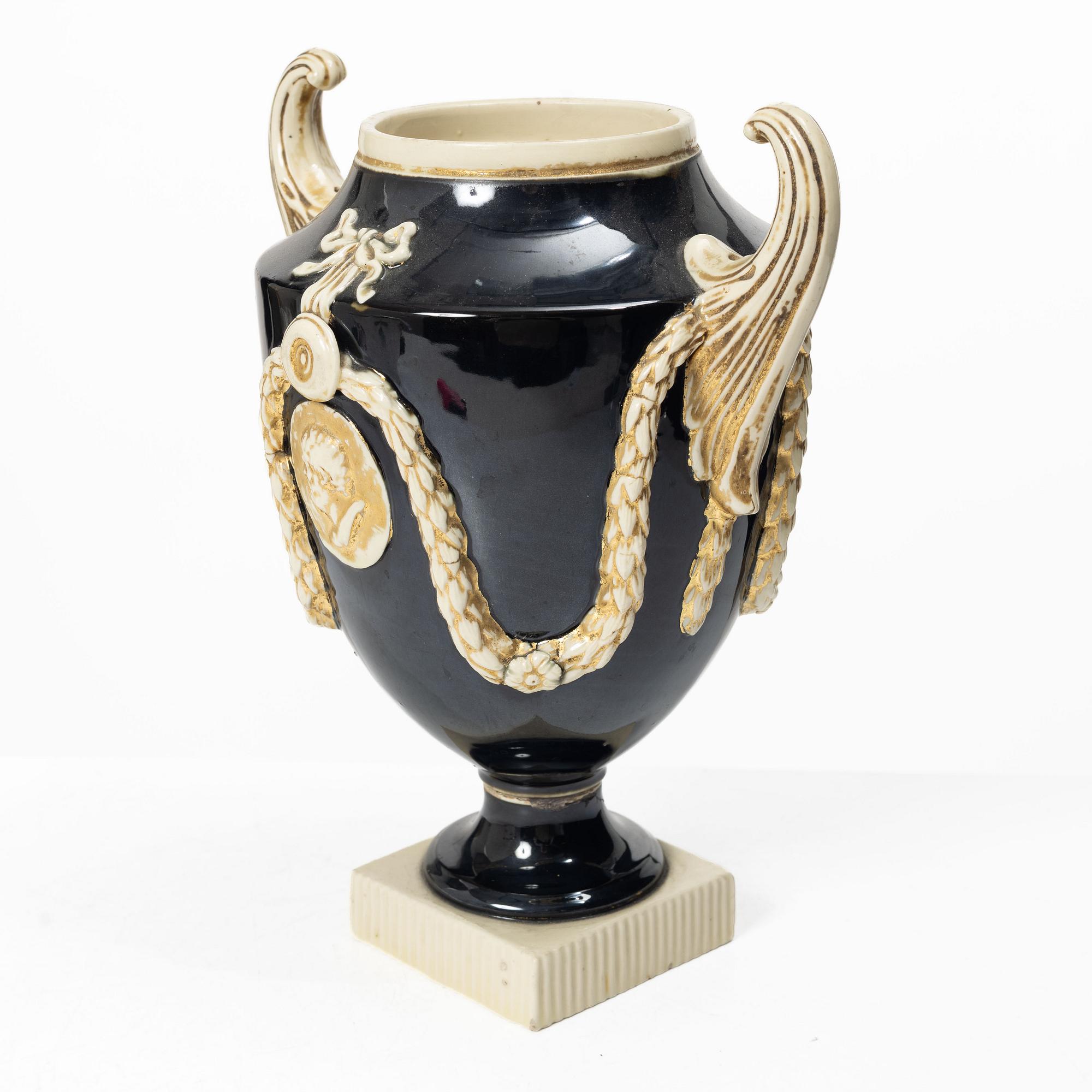 A faience vase, probably Marieberg, late 18th Century.