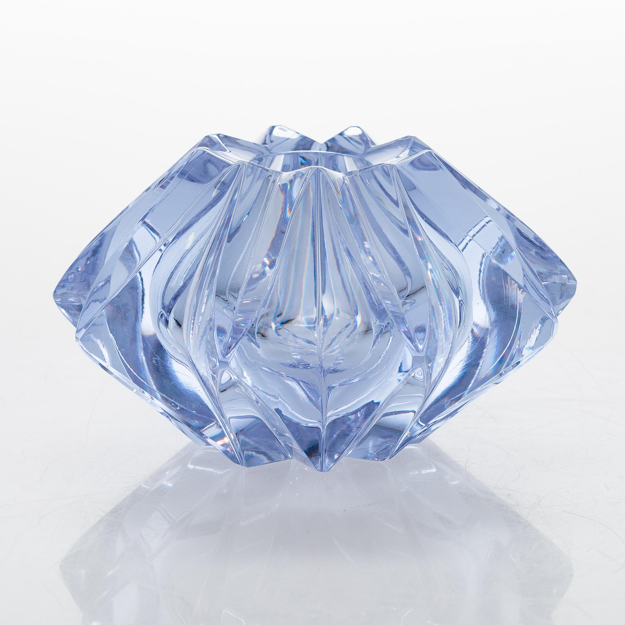 A TÄHTI (Star) GLASS VASE, signed Aimo Okkolin Riihimäen Lasi Oy.