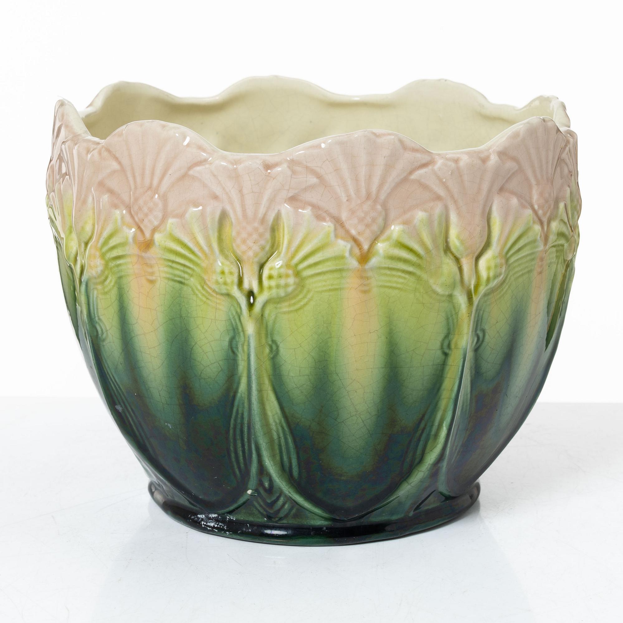 Ytterfoder, majolika, jugend, Rörstrand, tidigt 1900-tal.