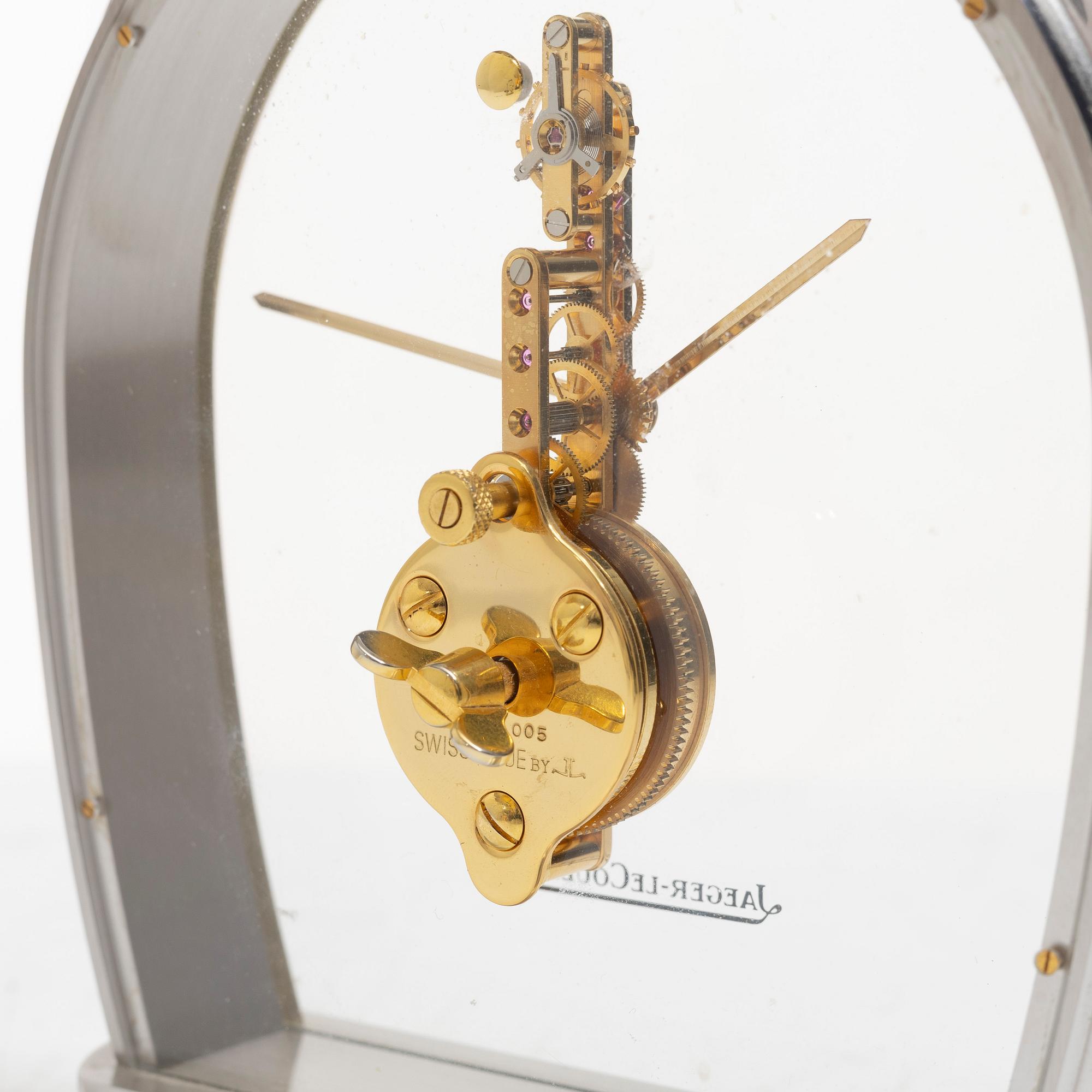 Jeager Lecoultre, a stirrup table clock, Switzerland, mid 20th century.