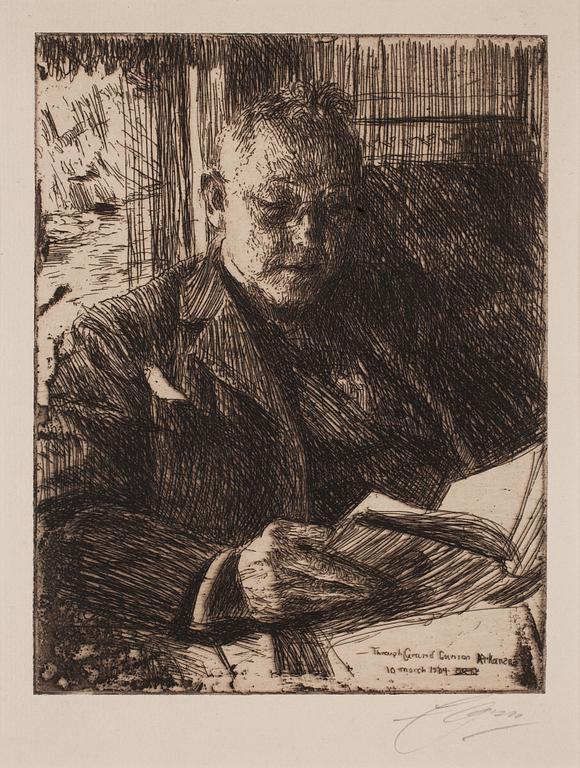 ANDERS ZORN, etsning, 1904, signerad med blyerts.