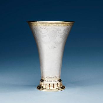 A Swedish 18th century parcel-gilt beaker, makers mark of Olof Grubb, 1797 (Hudiksvall).